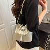 Hand Carry Pearl Bucket Bag Women's Summer New Embroidered Shoulder Bag Niche Simple High-end Messenger Bag