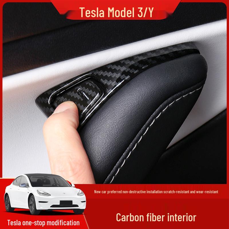 Tesla Model 3/Y Carbon Fiber Interior Console & Steering Wheel Trim