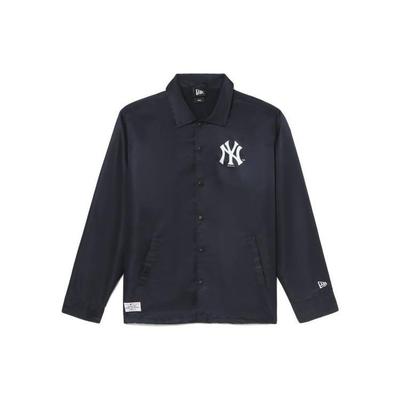 X MLB Kollaboration SS23 Logo Print Einreiher Figurbetont Kragen Langarm Jacke Herrenjacken Dunkelblau 13471013
