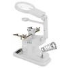USB Electric Soldering Iron Workstation with 3X 4.5X 25X Loupe LED Lights Board Clips (White)