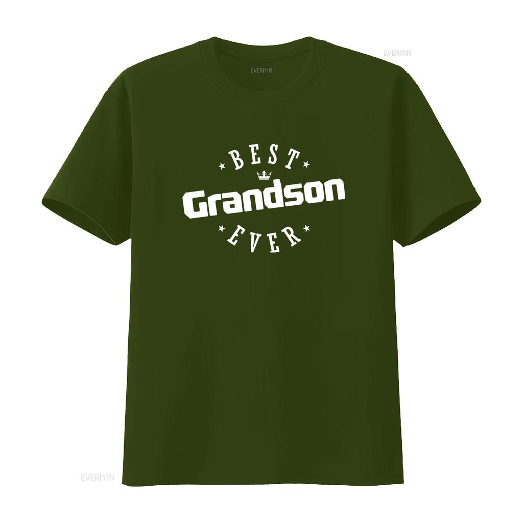 Mens Best Grandson Ever T Shirt Black 2X Large vintage Washed Top For Everyday Wear Stylish Casual homme Comfortable Versatile