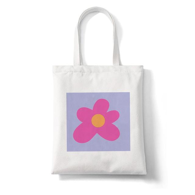 Женская холщовая сумка-тоут в стиле ретро с цветочным принтом — фото 7