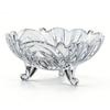 Glass Fruit Bowl with Footed Decorative Glass Bowl for Kitchen Countertop Nordic Style Wave Edge Transparent 22cm