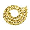 8mm-20mm 14K PVD Gold Plated 316L Stainless Steel Flat Cuban Link Chain Necklace Anti Tarnish Waterproof Hip Hop Jewelry Men