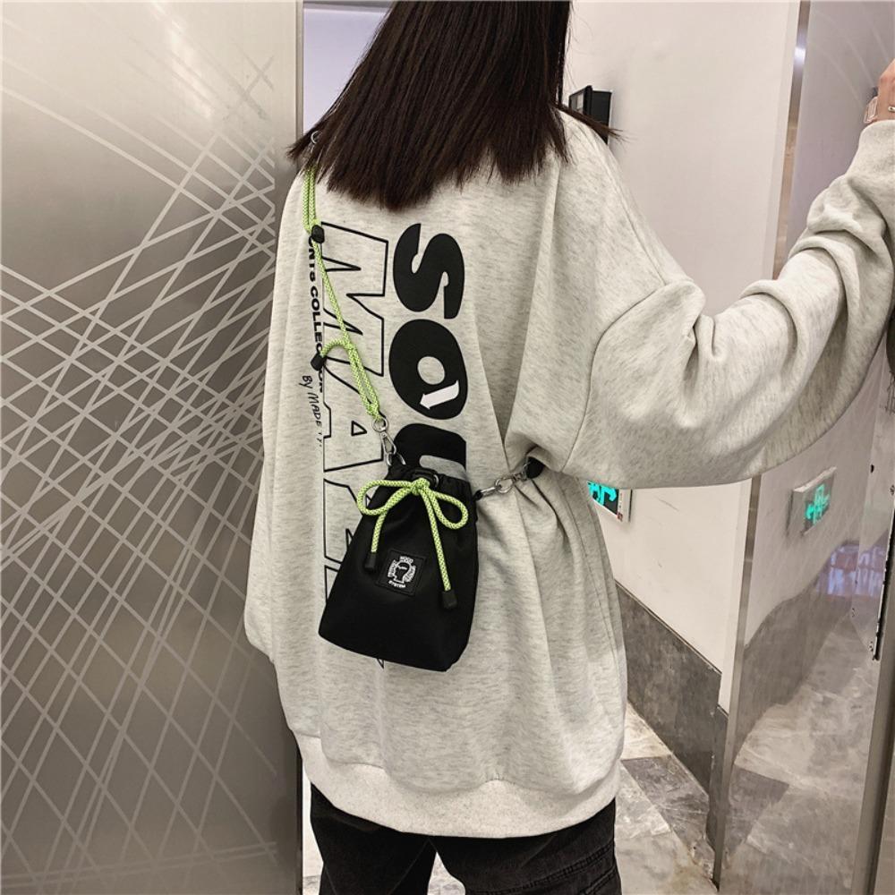 Fluorescent Color Strap Male Crossbody Bag Nylon Mobile Phone Bag  Office Worker