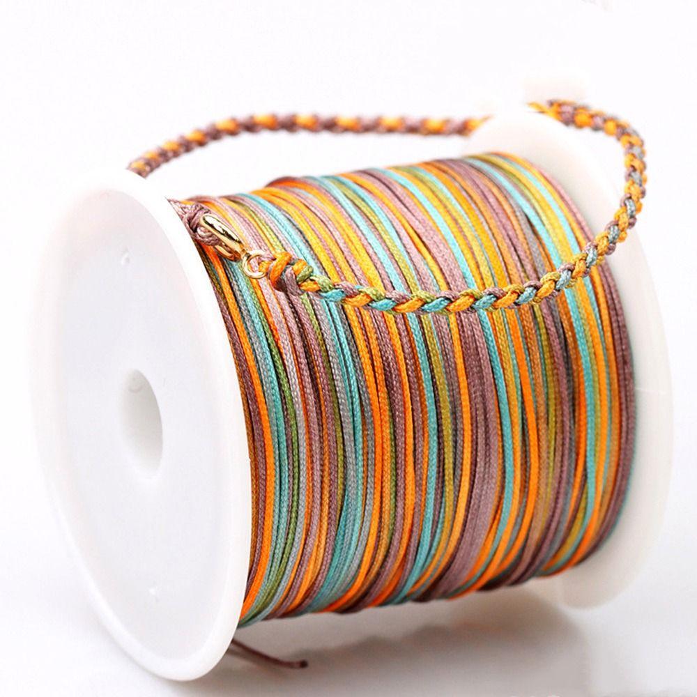 Beading DIY Rainbow Sewing Chinese Knot Polyester Macrame Cord Thread Cord Braided String Rope