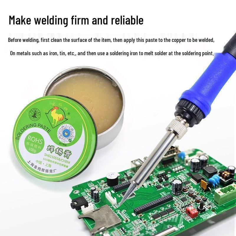 Golden Rooster Lead-Free Eco-Friendly Rosin Flux Solder Paste for Electric Soldering and Welding.