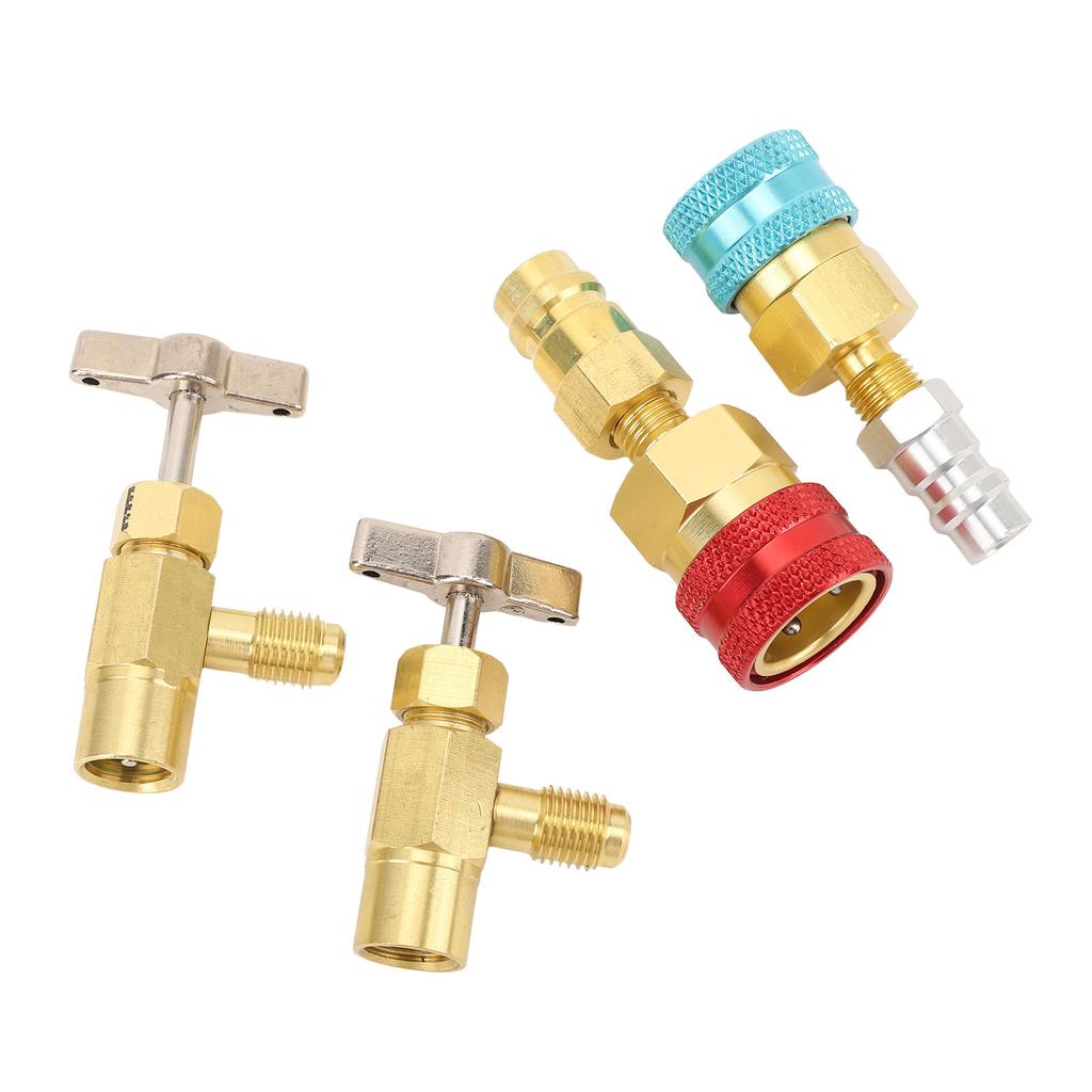 R1234YF Quick Couplers Kit Self Sealing Can Tap High Low Pressure 1234yf To R134a Adapter for Car Conditioner AC