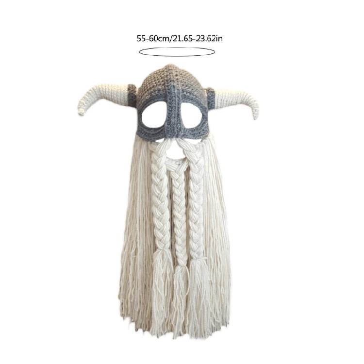 Novelty Devil Horn Beard Skull Hat Knitted Balaclava Beanies Caps for Theme Event