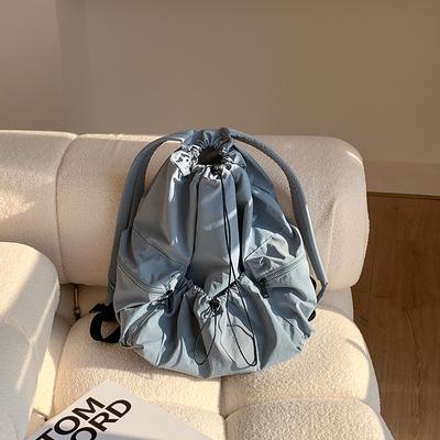 Sac à dos femme léger, simple et décontracté, sac d'école grande capacité, cordon de serrage, pliable, en nylon