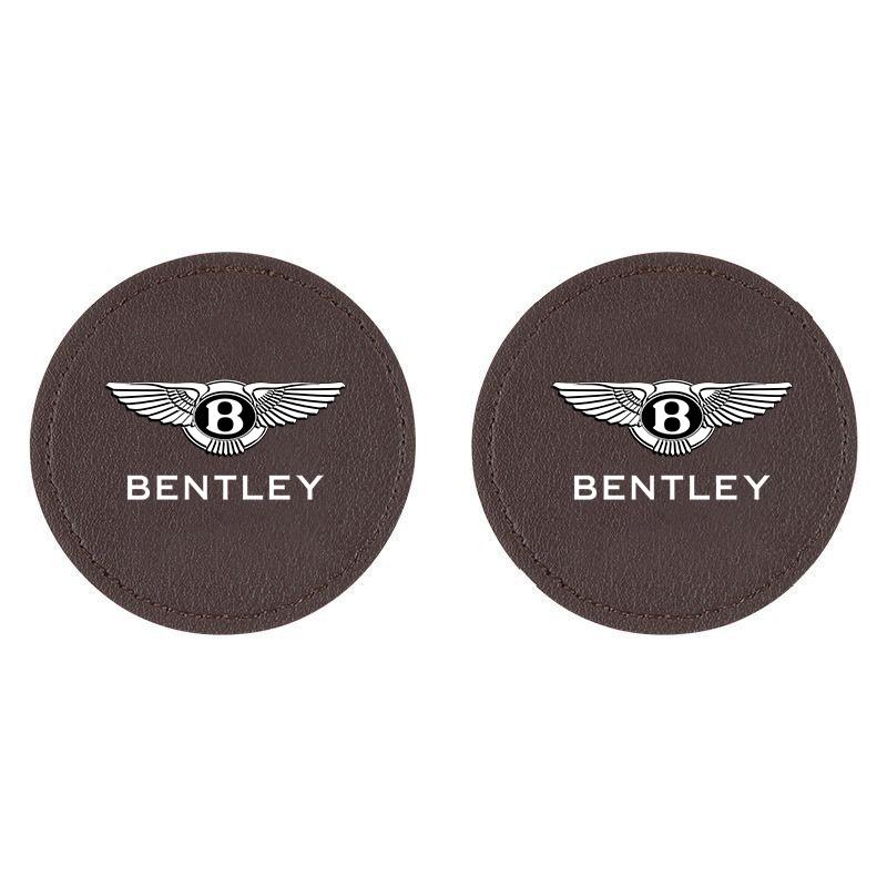 

2Pcs Car Water Cup Pad Drink Mat Leather Anti-slip Coaster For New Bentley Continental GT MULLINER Bentayga Flying Hurtling Spur