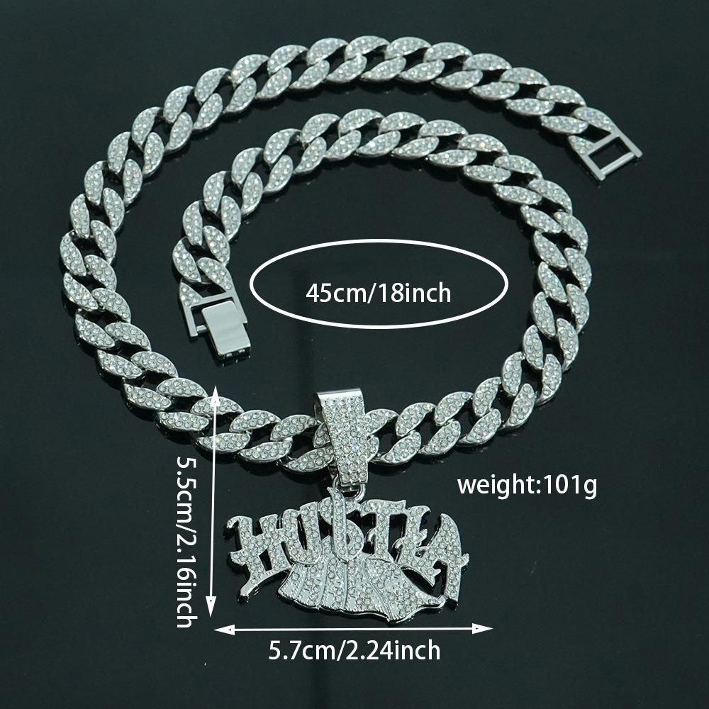 Amazon hot-selling hip-hop fashion new Hustla Money pendant necklace necklace European and American cross-border trendy brand jewelry