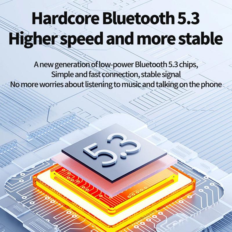 VAORLO Business Bluetooth Headphone LED Digital Display HiFi Noise Cancel Microphone Waterproof Headset Painless Wear For All Smartphones