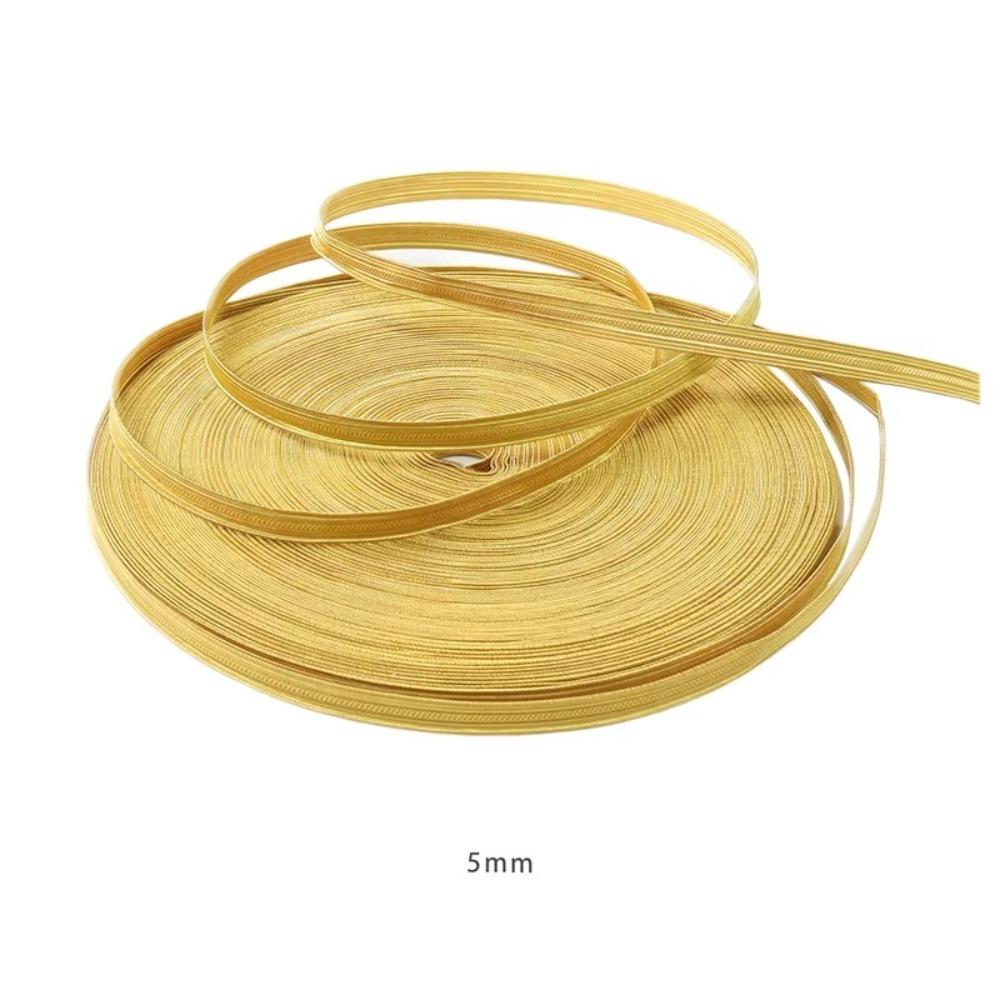 

Wire Edge Stitched Edge Ribbon Golden Gold Braid Webbing Grosgrain Ribbon Uniform Trim 1 M-Gold 5mm
