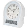 Alarm Clock, Radio-Controlled, Silver, Analog, Always-On Display, Temperature, Humidity, Ca...