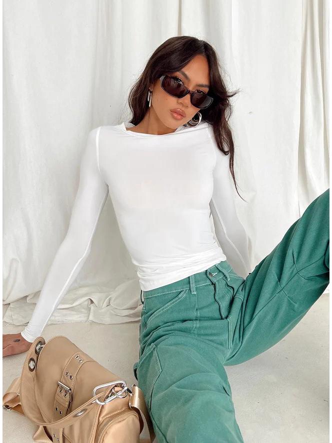 European and American Women's Casual Slim Fit Long Sleeve Pullover T-shirt Streetwear Set