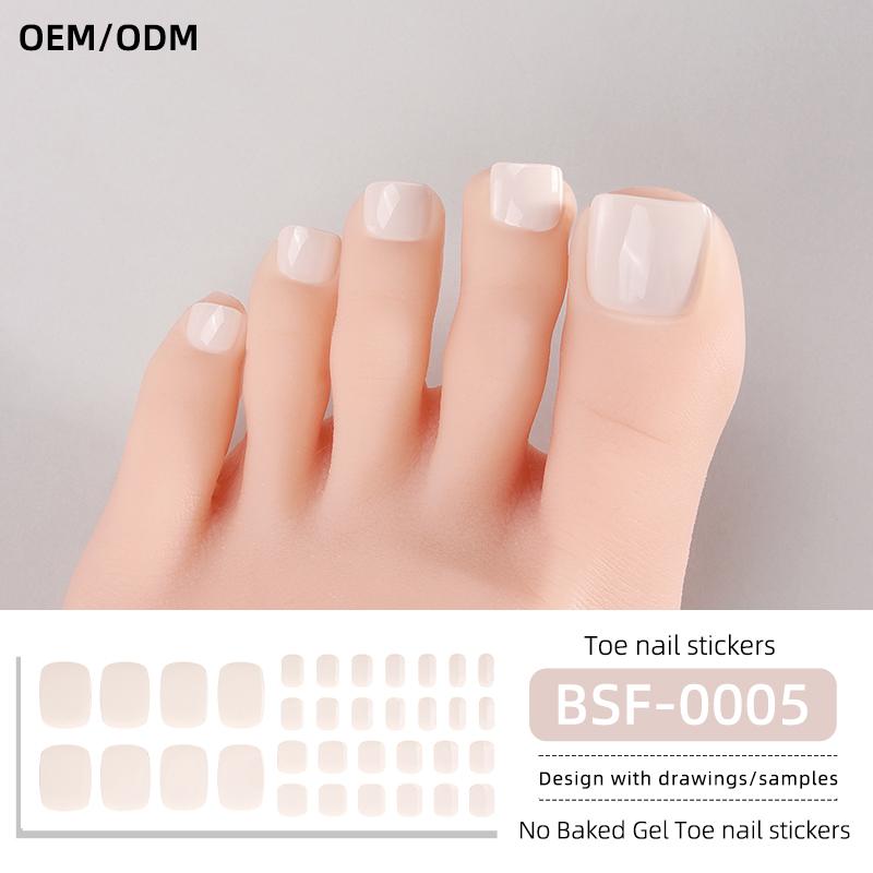 Popular Style New 3D Waterproof Nail Sticker Plastic UV Free Nail Wraps Toe Wraps