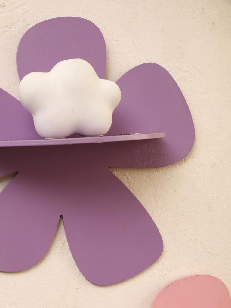 1 pz Carina Mensola da Parete a Fiore in Legno Caramella Colorate Mensole Galleggianti Cornice Pittura Floreale Mensola da Appendere a Parete Decorazione Camera da Letto Bambina
