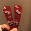 2026 Red Plush Hair Clip: High-End Horse Year Forehead Bangs Accessory