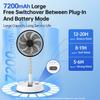 Desktop Remote Control Aluminum Alloy Folding Fan Portable Silent Vertical Strong Wind Power Long Endurance 7200mAh Outdoor Fan