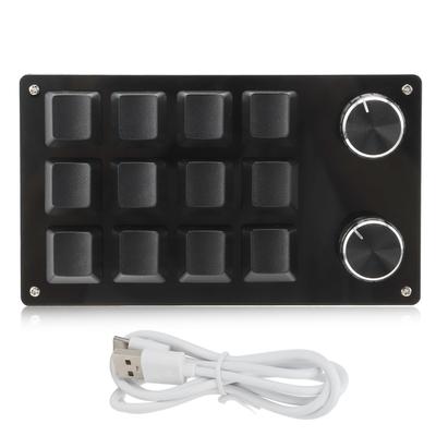 One Handed Macro Mechanical Keyboard 12 Key Multifunction DIY Programmable Keypad for Office Gaming