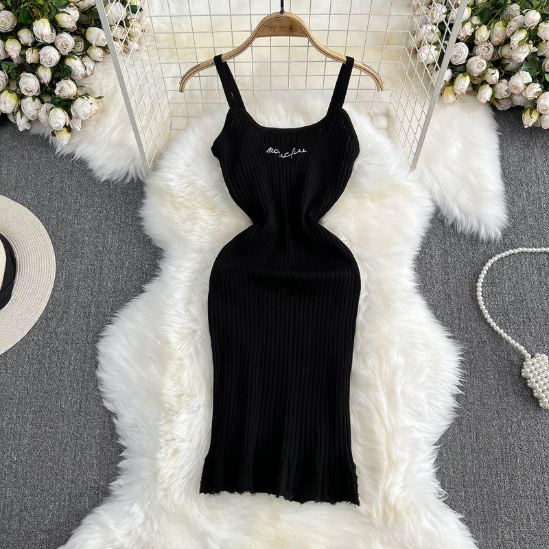 

Summer Sexy Pure Desire Sexy High Slimming Slip Dress Black All yards