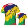 Maglietta Sportiva Aderente Uomo Colori Bandiera Mauritius Numero Nome Personalizzato T-shirt Donna Maglia Per Fan di Calcio