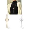 Love Heart Pearl Tassel Long Necklace With Crystals For Women Autumn Winter Fashion Accessory