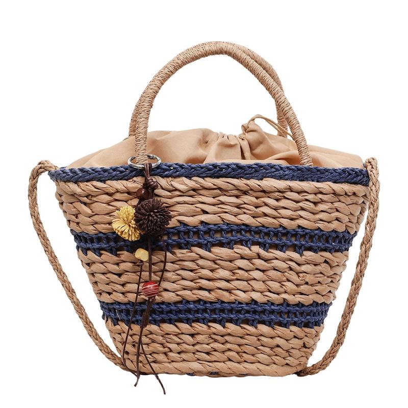 

Summer Casual Fashion Straw Bucket Handbag for Women 2026 New Vacation Simple Crossbody Bag String Large Capacity Shoulder Bags