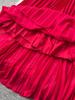 Vestido Elegante de Moda Primavera Outono para Mulheres Novo Francês Borda Cogumelo Crimpado Solto Chiffon Manga Longa Vestido Longo