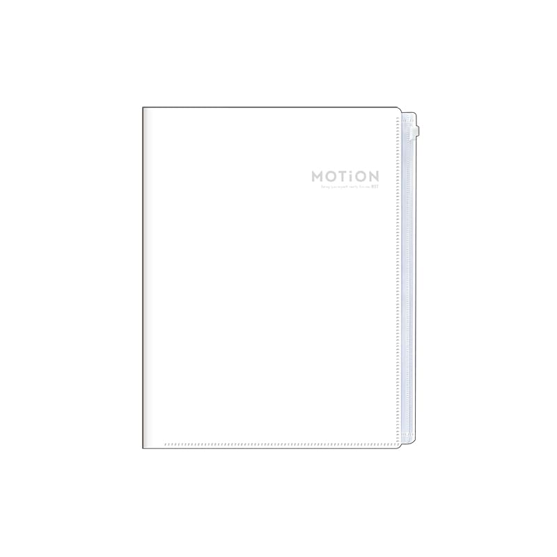 

Kamio Japan MOTiON Clear File with Clear 229984 Zipper, 6-Piece File, White, білий