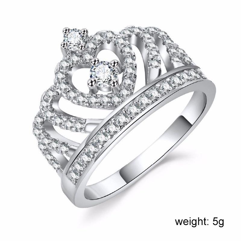 European & American Zircon Vintage Crown Ring - Creative Fashion Finger Jewelry for Women