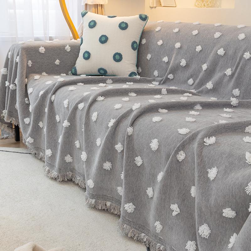 Chenille Sofa Cover Towel Four Seasons Universal Simple Fabric Ins Wind Dustproof Sofa Full Cover Blanket Cushion