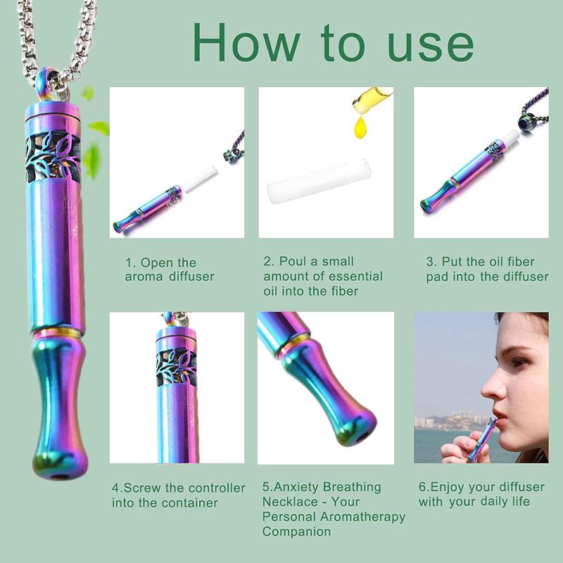 Núcleo de Algodón de Aromaterapia Dejar de Fumar Sabores a Fruta Descompresión Filtro de Algodón o Estrés Ansiedad Meditación Collar Respiración