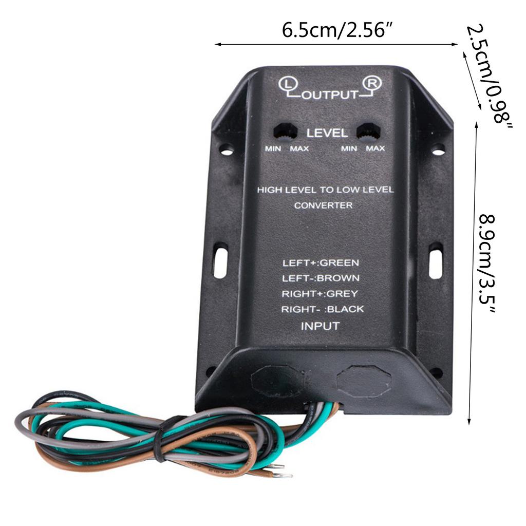Car-Stereo High To Low Line Speaker Level Converter Cord Car Audio RCA Speaker Converter Adapter Bass Audio Adapter Wire