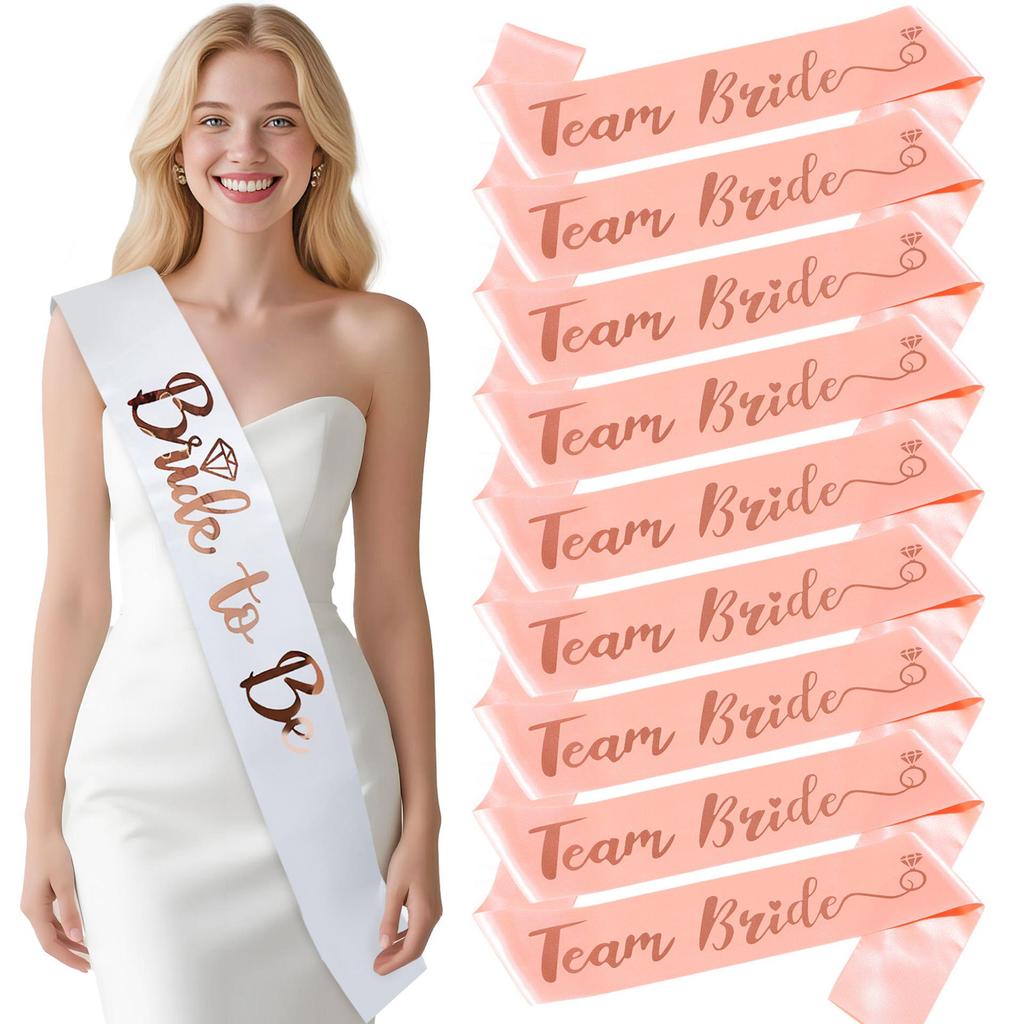 13-Piece Bachelorette Party Set: Metal Crown, Headband, Veil, Sash, Bride & Bridesmaid Gifts