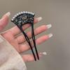 Premium Mesh & Leaf U-Shaped Hairpin: Elegant Ancient & Modern Chinese Style for Women.