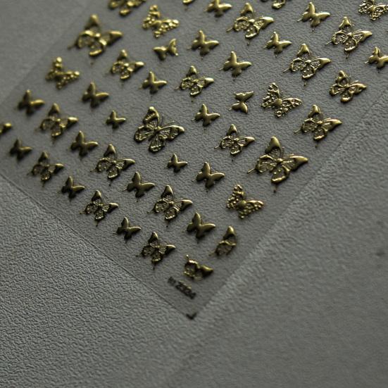 Lesklé samolepky na nehty Samolepicí potřeby pro DIY nehtové umění 5D Japonský styl Retro Pozlacení Motýl Manikúra