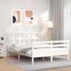 VidaXL Bed Frame with Headboard White 140x190 Cm Solid Wood 3194812