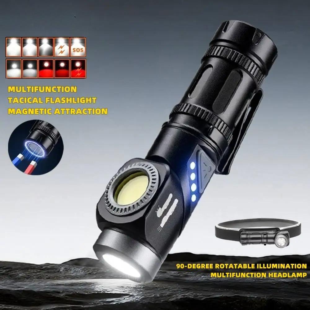 2-in-1 Led Flashlight 90°Twist swivel Headlamp Super Bright Camping Lamp Outdoor Working Hiking Emergency Headlight Magnet Torch
