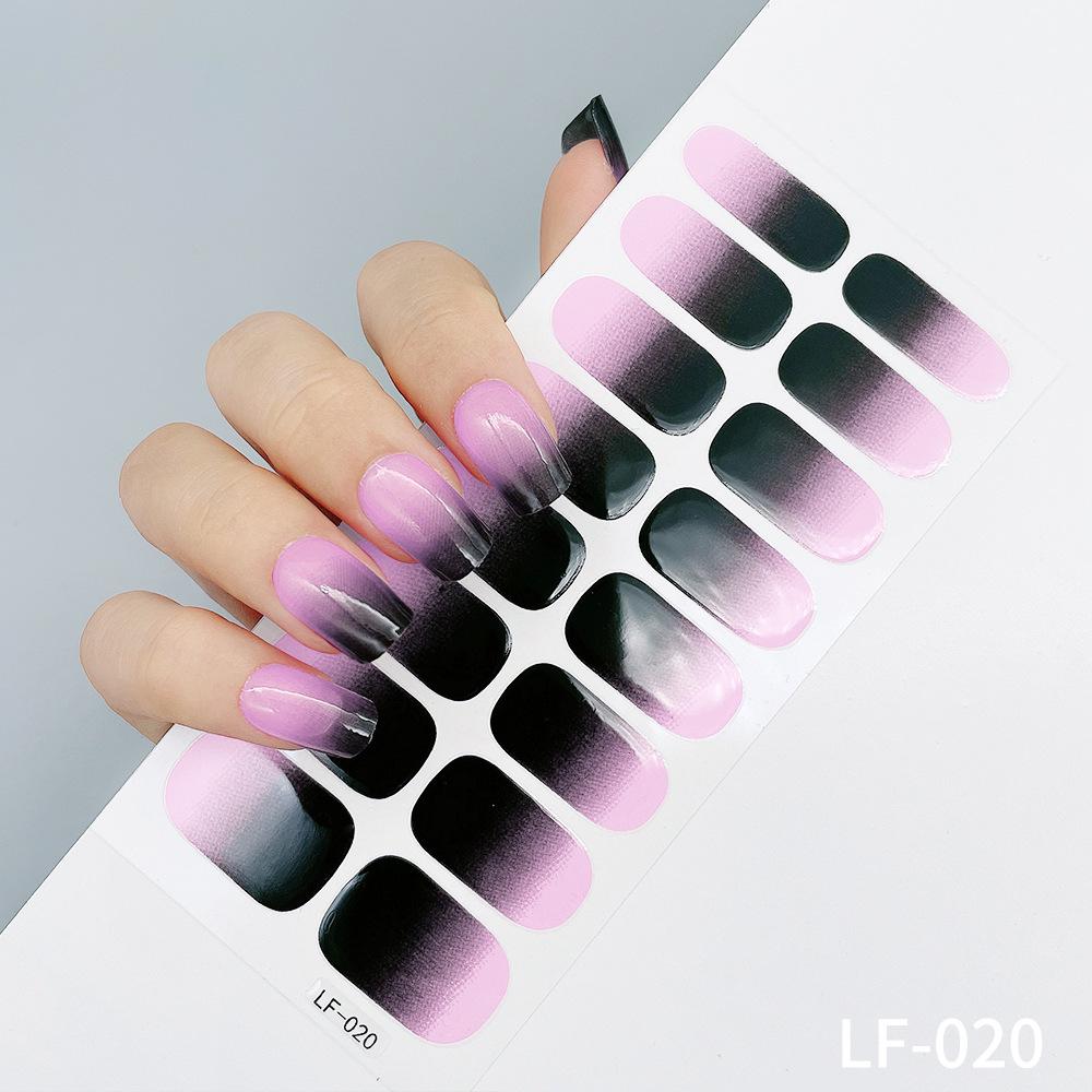 

Градиентные французские наклейки для ногтей на всю поверхность - 16 шт. Свежий дизайн