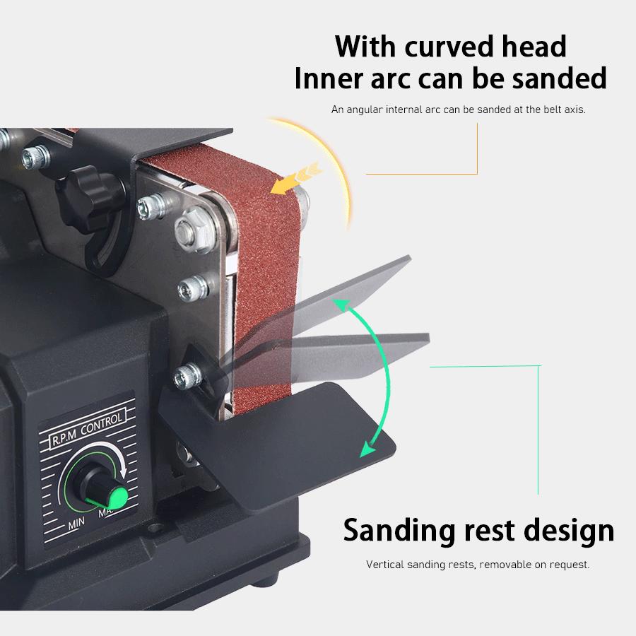 Electric Belt Sander Household Knife Sharpener Industrial Grade Mini Polishing Tool Dual Purpose Belt Sander Sanding Machine