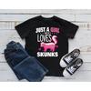 Girl Who Likes Skunks Kids T Shirt Cute Skunk SweaT Long Sleeve Apparel  Vintage Washed Unisex Stylish Designer Clothes Graphic