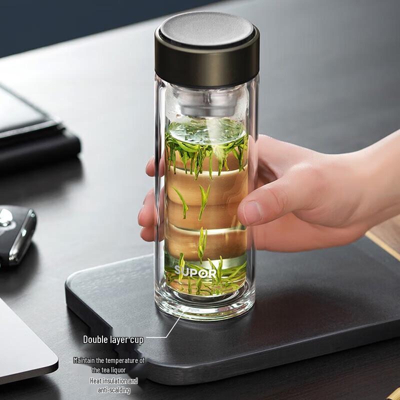 SUPOR 330ML Double-Layer Insulated Glass Cup