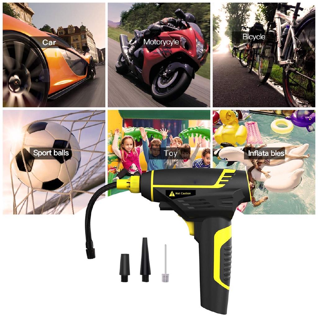 12V 150PSI Cordless Handheld Air Inflatable Pump 120W Emergency Car Tyre Inflator Pump LCD Digital 2200mAh USB Charging