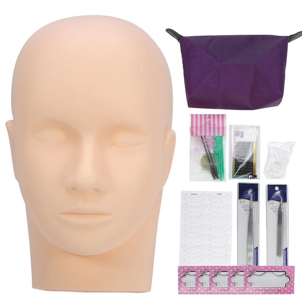 Professional One Training Head Model False Eyelashes Extension Practice Kit Tool For Starter