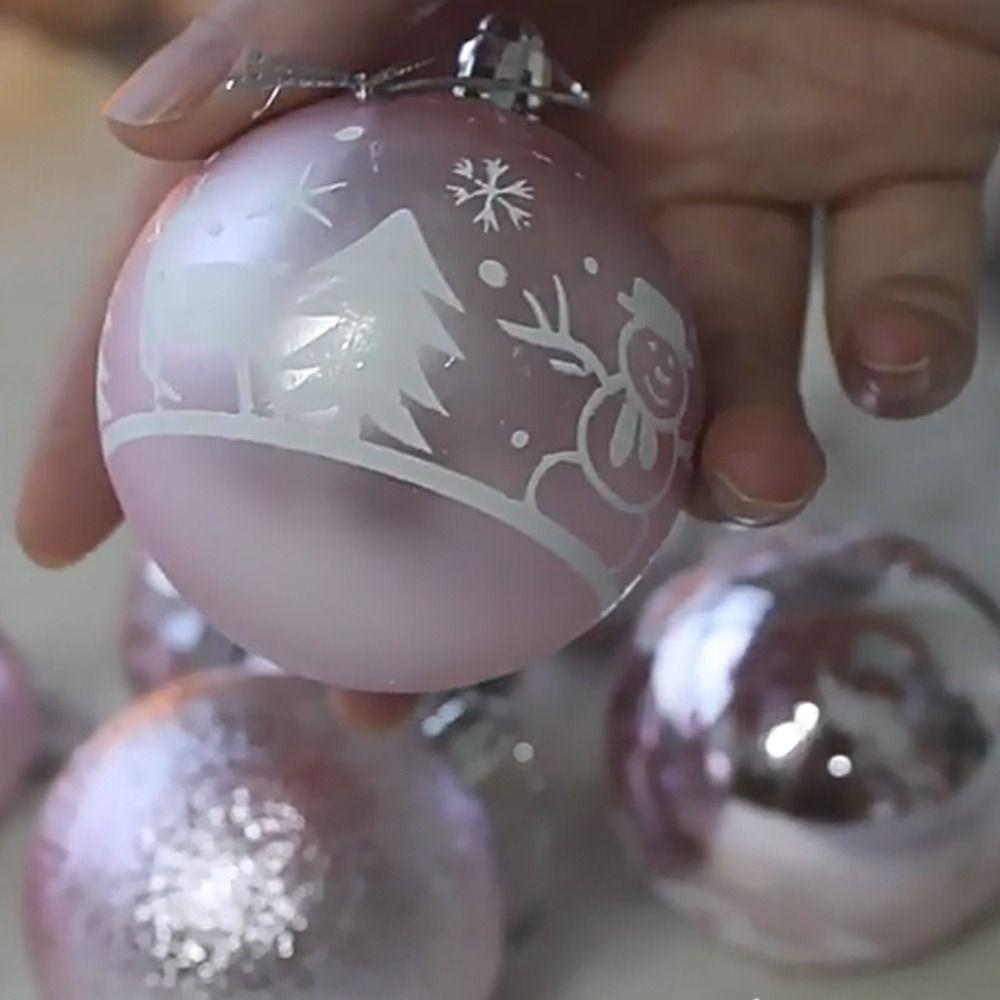 100 Stück Bemalter Weihnachtsbaumschmuck Anhänger 3/4/6CM Hängender Schmuck Weihnachtskugel Set Fenster