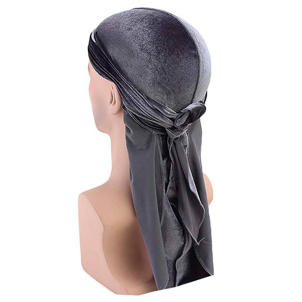 WHITE FANG Turban Cap Bandana Headband UV Protection Velvet CA424 (03 Blue)