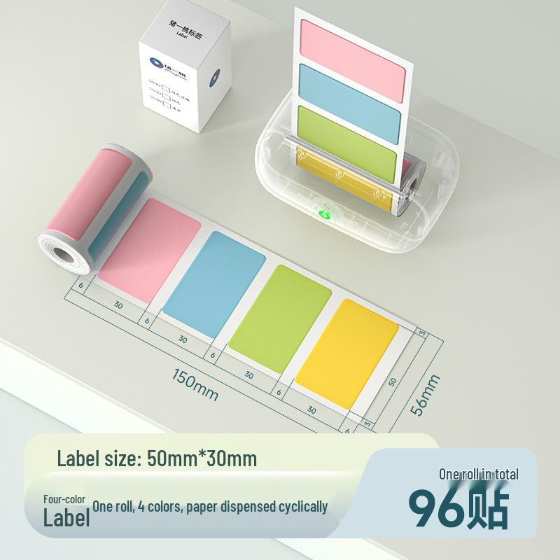Peach Blossom Cartoon Waterproof Tear-Resistant Thermal Label Stickers, 50mm, for Kids
