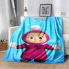 Coperta morbida in peluche 3D Masha e Orso, Cartone animato di Natale, Coperta in flanella, Plaid per Soggiorno, Camera da letto, Letto, Copertura per divano